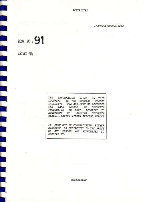 SADF - 1 Recce ( Restricted ) - Special Forces Basic Demolitions Book 2 - Over 200 Pages