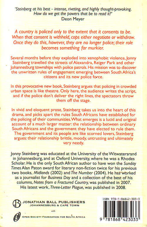 Thin Blue - The Unwritten Rules of Policing in South Affrica - Johnny Steinberg