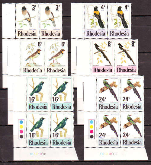 Birds of Rhodesia Mint Control Blocks