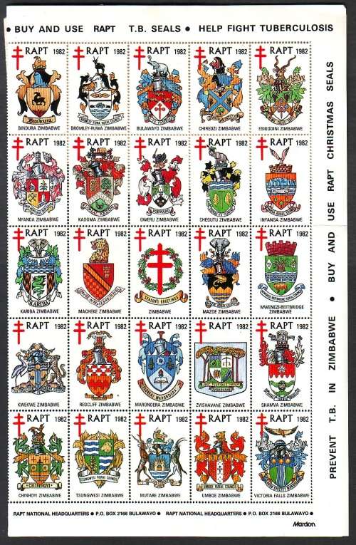 Zimbabwe 1982 - Christmas Stamps ( Full Sheet )