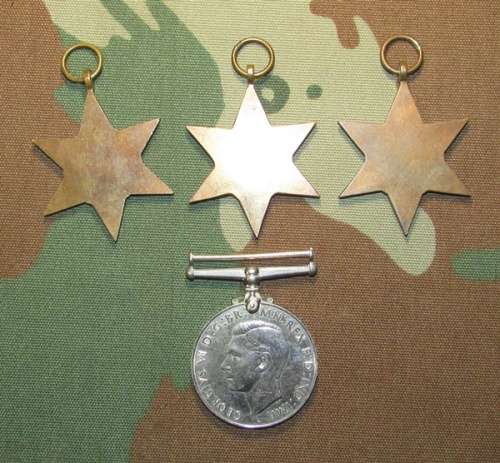 World War Two Group of 4 Including Burma Star ( Not Named - No Ribbons )
