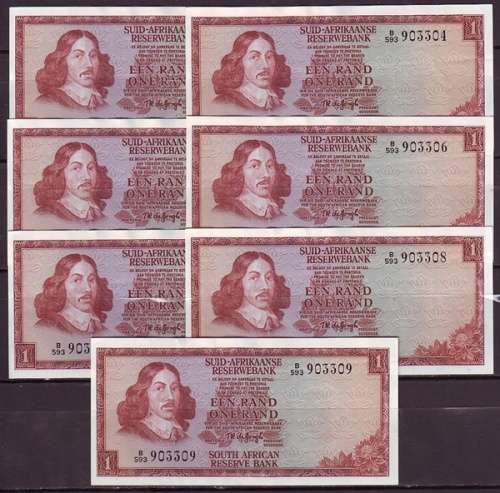 Republic of South Africa - TW De Jongh 7 by R1 in Sequence and UNC