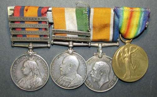 Full Size QSA/KSA/WW1 Group ( Defence of Ladysmith )Pair to :4182 Pte E Jones RL.Scots Fus.