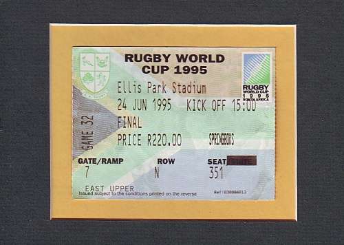 1995 Rugby World Cup Final Ticket ( South Africa VS New Zealand )
