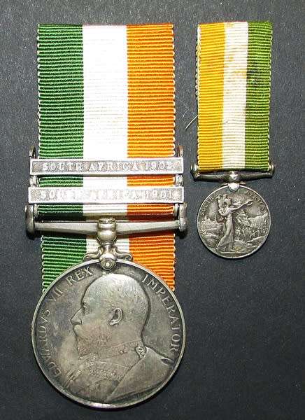 Full Size KSA Medal to:91441 BOMB:-CR:-MR: J.Styles R.F.A with Miniature