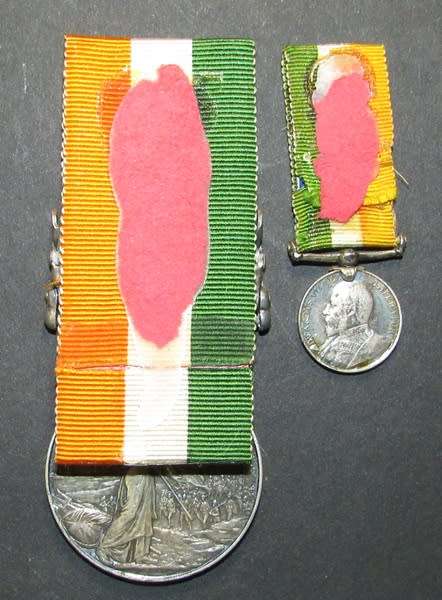 Full Size KSA Medal to:91441 BOMB:-CR:-MR: J.Styles R.F.A with Miniature