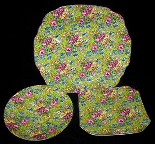 Very Nice Cosmos " Chintz " Trio - Have a Look