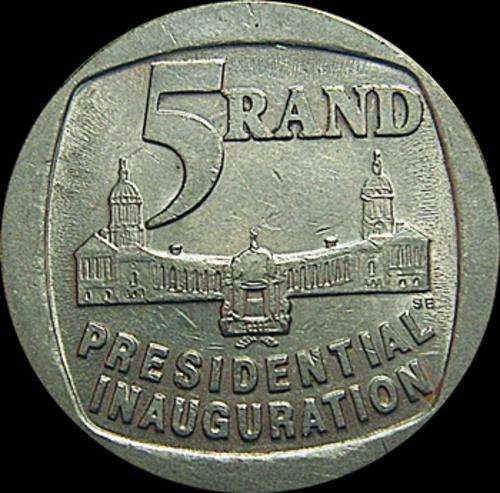1994 Presidential Inauguration Five Rand Piece