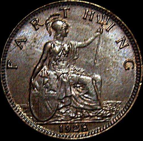 Great Britain - 1928 Farthing in A/UNC Condition ( King George VI )