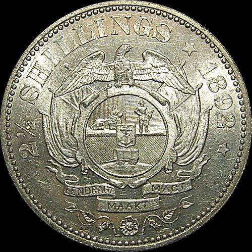 1892 Silver ZAR Paul Kruger Half Crown - Excellent Condition
