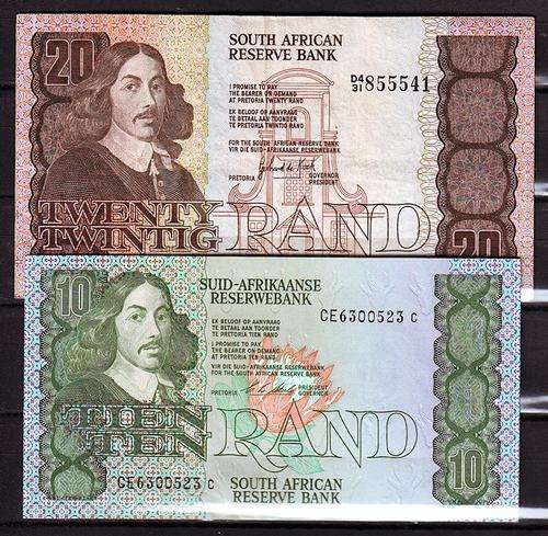 GPC de Kock 20 Rand and C.L Stals 10 Rand Notes