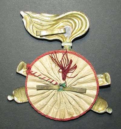 Italy - Italian WW2 Facist Artillery Pith Helmet Badge