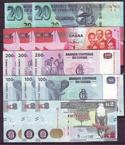 Africa Banknote Lot in Sequence and UNC