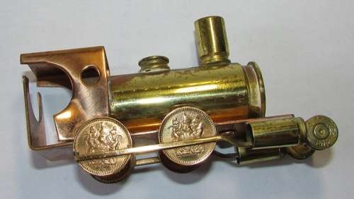 Rhodesia - Trench Art Train Made from Bullet Casings and Rhodesian Coins