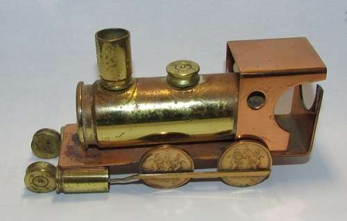 Rhodesia - Trench Art Train Made from Bullet Casings and Rhodesian Coins