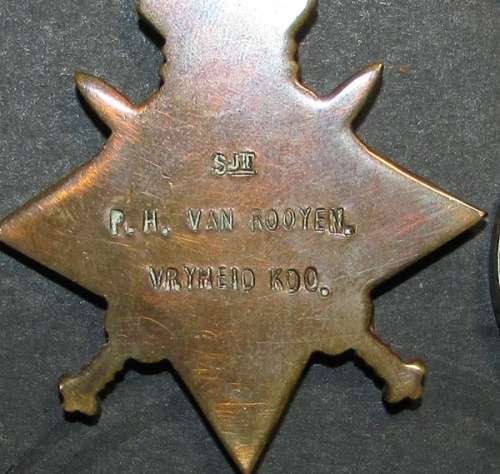 Full Size World War 1 and 2 Group to: WW1 (SJT.P.H van Rooyen Vryheid KDO) WW2(63775 P.H Van Rooyen)