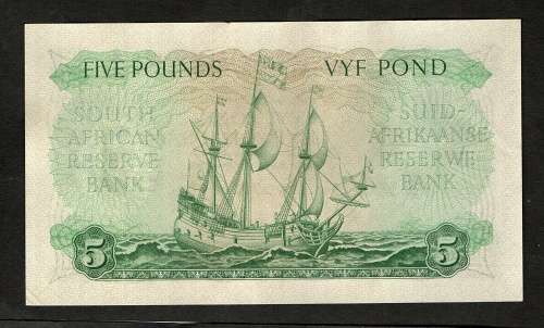 1958 MH De Kock 5 Pound Note ( Top Condition )