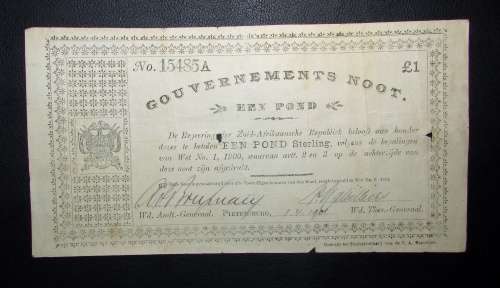 1901 ZAR Gouvernments Noot - 1 Pound