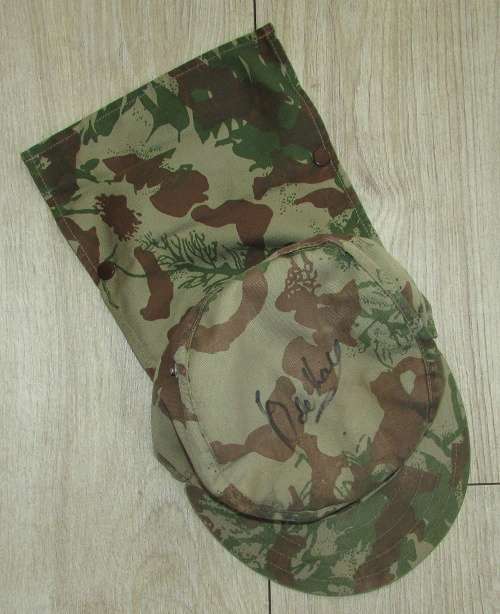 SAP Camo Flap Cap with Day Glo - Signed by Eugene de Kock