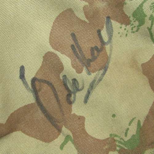 SAP Camo Flap Cap with Day Glo - Signed by Eugene de Kock