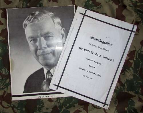 Hendrik Verwoerd Photo and Funeral Letter