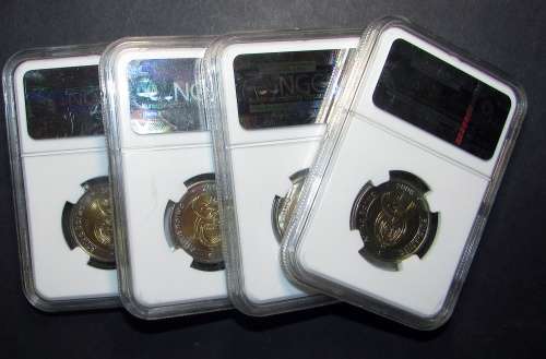 Collection of 4 by 2008 Mandela MS66 Graded Coins - 1 Bid for the Lot