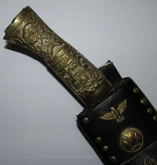 Stunning and Ornate Nepalese Kukri (Gurkha) knife with Leather Sheath