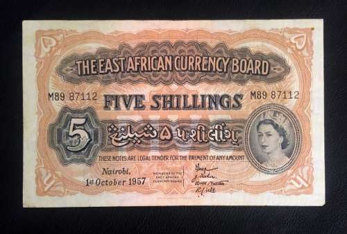 East Africa - 1957 Queen Elizabeth 5 Shillings