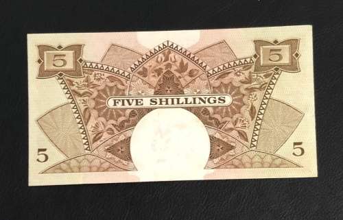 East Africa - 5 Shillings Note ( Catalogue $175 in UNC )