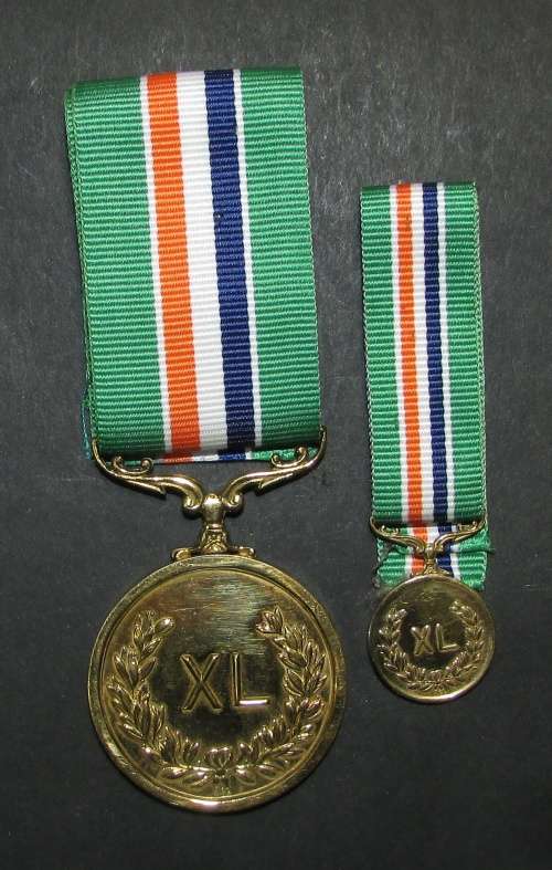 SADF - 9CT Gold Medal for Distinguished Conduct and Loyal Service Full Size Plus Miniature