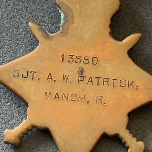 Full Size WW1 British Trio:13550 SJT A.W.Patrick - Manchester Regiment