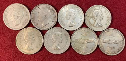 Union of South Africe Silver Crown Lot - 8 Coins in Total