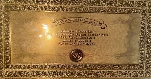 24 CT Gold Foil International Notes in Folder