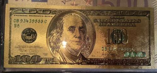 24 CT Gold Foil International Notes in Folder