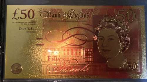 24 CT Gold Foil International Notes in Folder