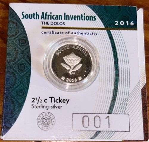 Certificate Number 001 - South African invenstions 2,5 Cent Tickey