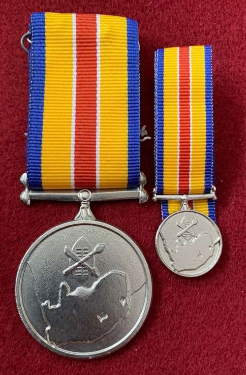 SANDF - MK/APLA South Africa Service Medal Pair - Full Size Plus Miniature