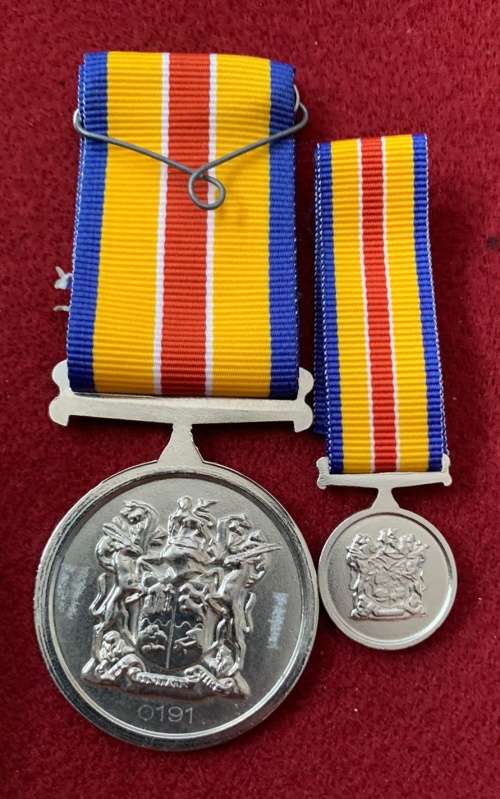 SANDF - MK/APLA South Africa Service Medal Pair - Full Size Plus Miniature