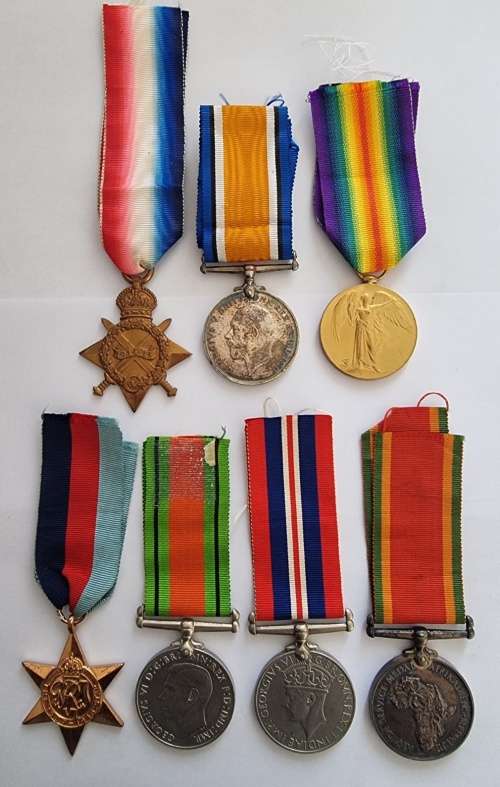 World War 1 and 2 Father and Son Medal Group: WW1 601 W.E Hadland/WW2 62388 A.S Hadland