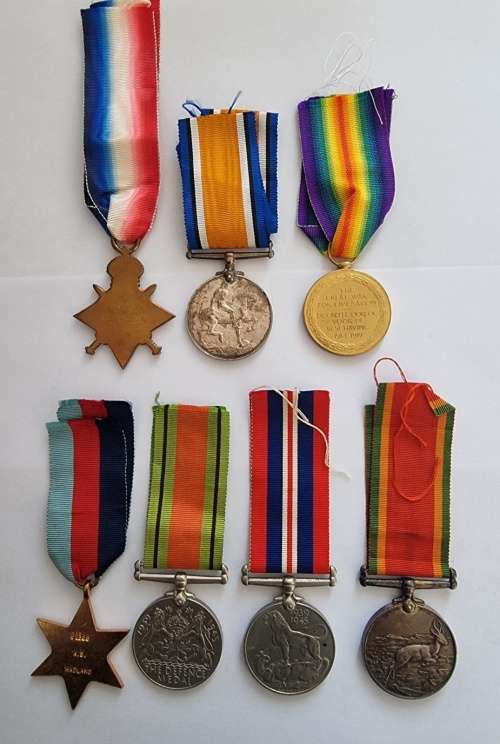 World War 1 and 2 Father and Son Medal Group: WW1 601 W.E Hadland/WW2 62388 A.S Hadland