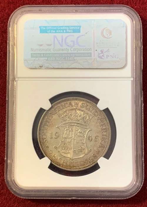 1946 Union of South Africa Half Crown - NGC Graded XF45