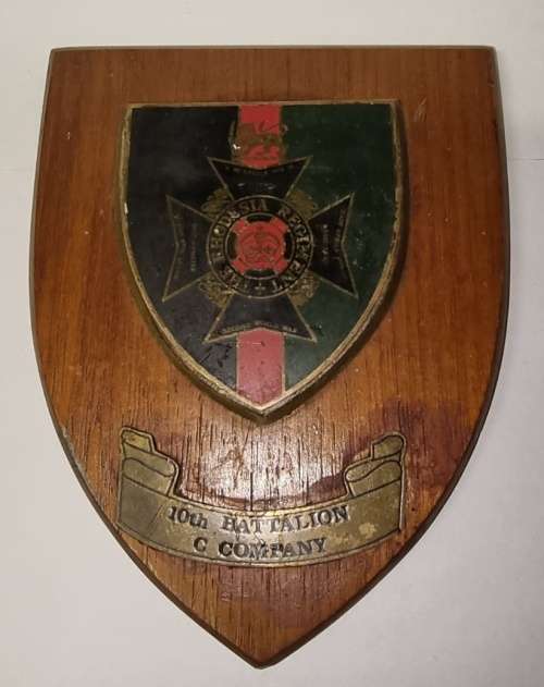 Rhodesia - Rhodesia Regiment Plaque ( 10th Battalion - C Company )