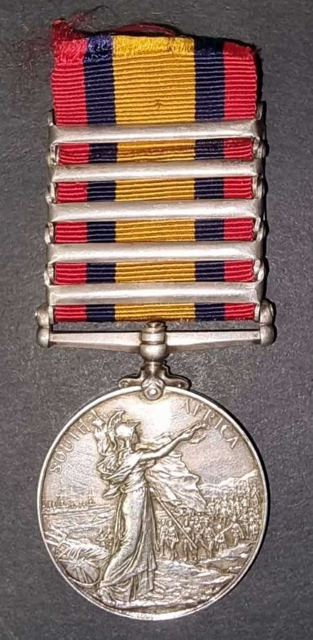 Full Size Queen South Africa (QSA)Medal with 5 Bars: 5815 T.G. Day - K.R.R.C