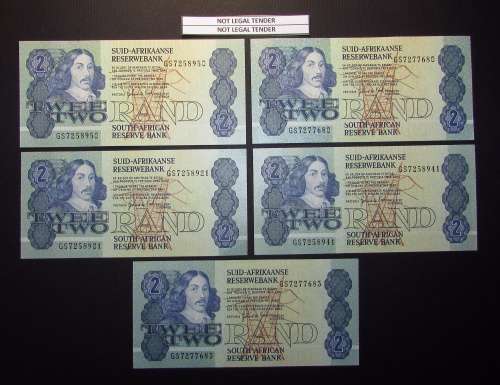 Republic of South Africa - Gerhard de Kock - 5 by 2 Rand Banknotes