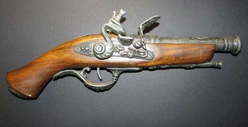 Vintage Non Functional Replica Flintlock Pistol Wall Hanger