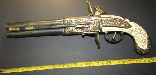 Vintage Non Functional Replica Flintlock Pistol Wall Hanger ( Stunning Piece )