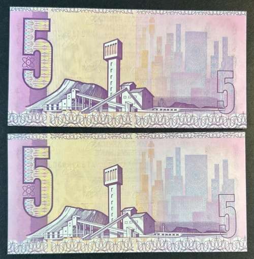 Reserve Bank of South Africa - CL Stals - 2 By 5 Rand Notes ( One Replacement )