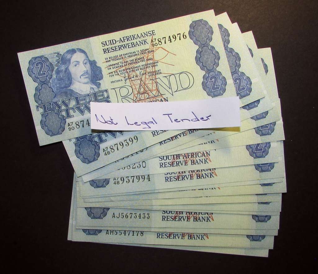 South Africa - Gehard De Kock 17 by 2 Rand Notes in Sequence