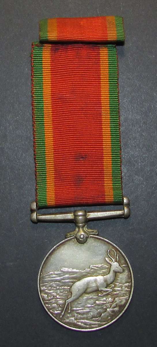 Full Size World War Two Africa Service Medal (Silver)To:NRV N.H.Erasmus