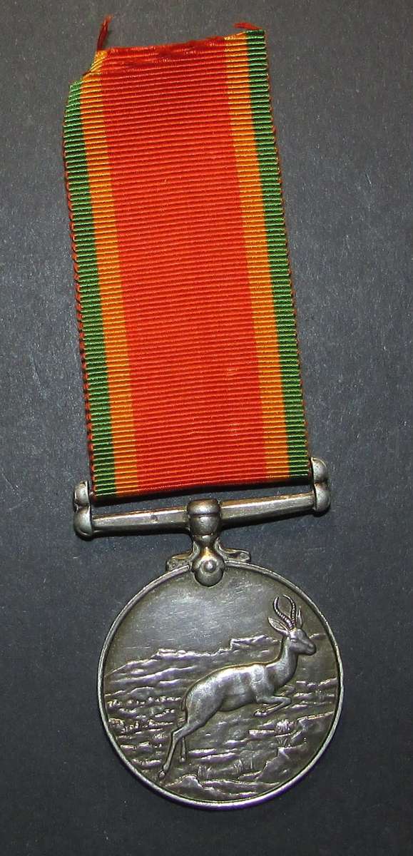 Full Size World War Two Africa Service Medal ( Silver ) To:134340 F.Coetzee